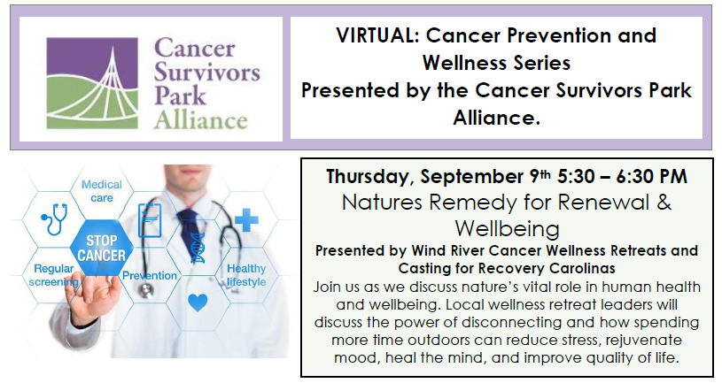 ph_cios's tweet photo. We're back! RSVP to receive the link for this month's Prevention and Wellness Series, "Nature's Remedy for Renewal and Wellbeing" brought to you by @cancerparkgvlsc #cancerprevention #cancersurvivors
Link to RSVP: 
https://t.co/sx5yFPD4LN https://t.co/uwUqGDCU6d