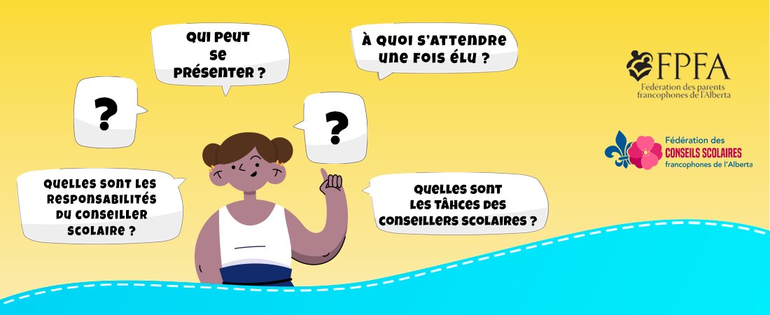 La Fédération des conseils scolaires francophones de l'Alberta (<a href="/FCSFA3/">FCSFA</a>) organise deux sessions d’information en ligne pour les personnes intéressées à se présenter aux prochaines élections scolaires: 9 septembre à 19 h et 14 septembre à 19 h

Détails : fpfa.ab.ca/2021/05/17/ses…