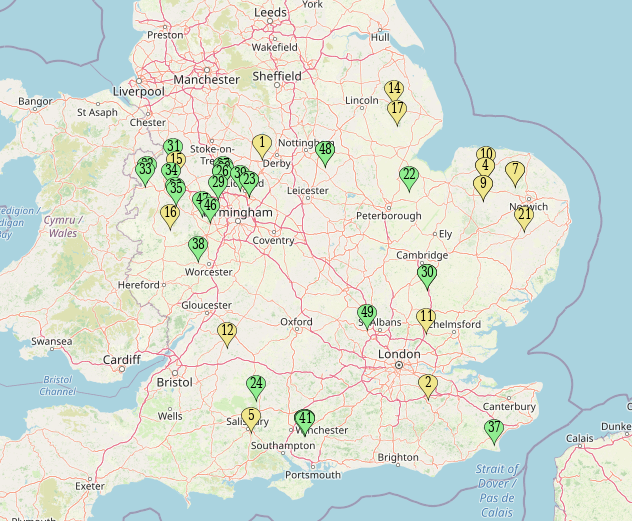 csfbSMART update: These are the recording of CSFB over the last few days. The green dots are currently recording “none” in water traps and the yellow ones are recording < 10.<a href="/colinbreakcrop/">Colin Peters</a>