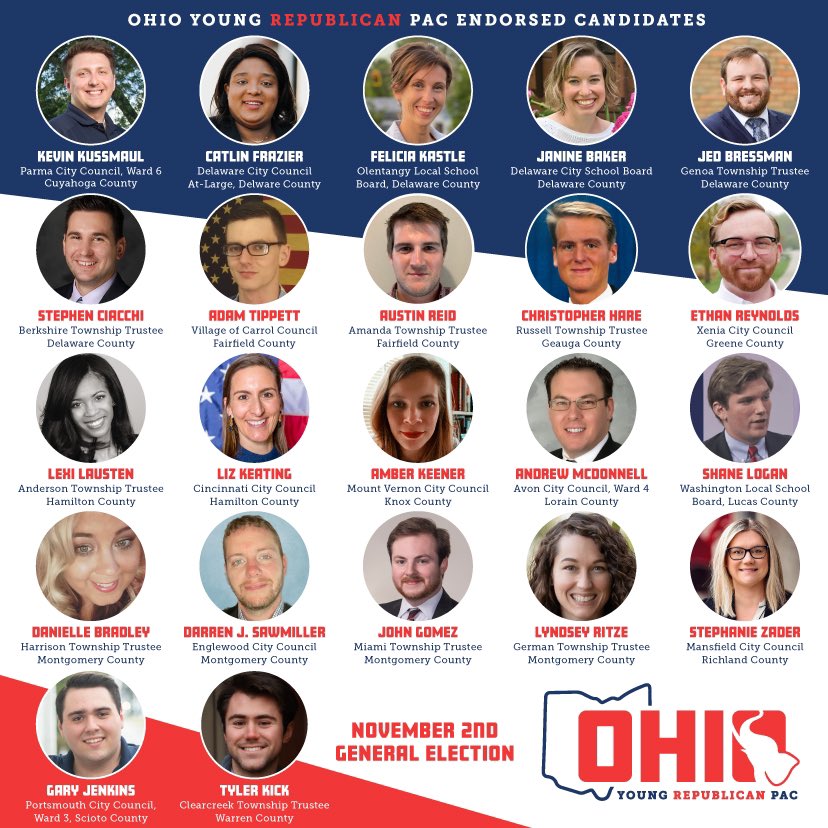 OhioYR_PAC's tweet photo. Introducing our inaugural slate of endorsed #YR candidates! #YRsRun https://t.co/FqVPnUttY2