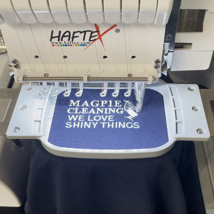 etak84's tweet photo. These embroidered Polos and Hoodies for Cornwall-based Magpie Cleaning have turned out amazing.

Embroidery is such a satisfying process to watch. 😍 😍 https://t.co/evj1Z8On9M