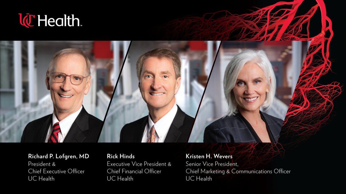uc_health's tweet photo. Congratulations to our three finalists in the @BusinessCourier  C-Suite Awards. Special congratulations to Kristen Wevers for receiving the Award in the Chief Marketing Officer category. We are proud of our leaders! #inscienceliveshope https://t.co/Tnje0KcTzM