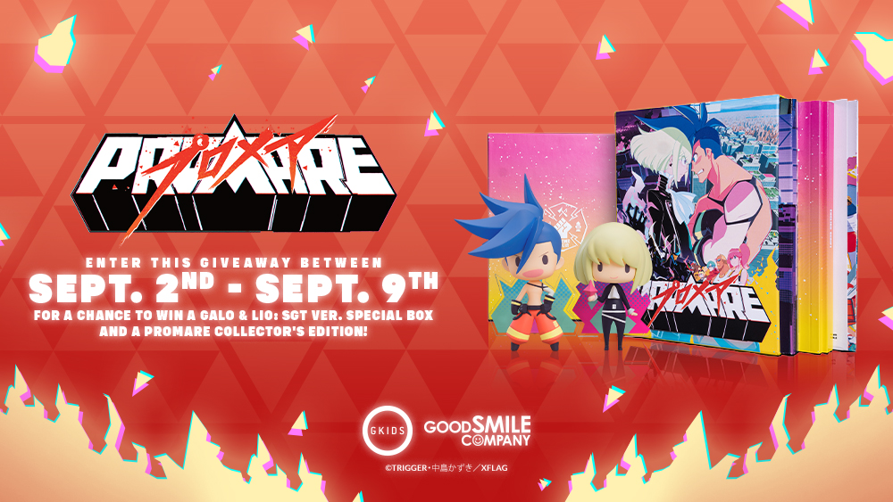 GKIDSfilms's tweet photo. We're giving one lucky winner a #Promare Collector's Edition and two Galo &amp; Lio figures courtesy of @GoodSmile_US! ❤️‍🔥

Enter the #GKIDSgiveaway at https://t.co/mjGRSjR2I2

🚨 18+, US &amp; Canada only

PROMARE in theaters on Sept 16 &amp; 19!
✨ https://t.co/Nzuk0dLuFj https://t.co/ZpvTarIZE0