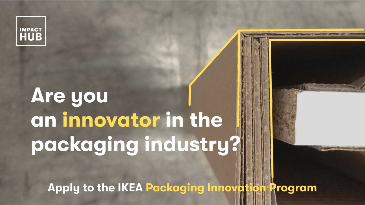 ihnymetro's tweet photo. .@impacthub brings you the #IKEAPackagingInnovation. On behalf of @IKEA they’re looking for innovators and disruptors making a difference in the sector!
🗓️ Applications are open until 28 September.
Apply now! > https://t.co/V3vOnjUrf5
#PackagingInnovators #InnovativePackaging https://t.co/9sX9L08ke5