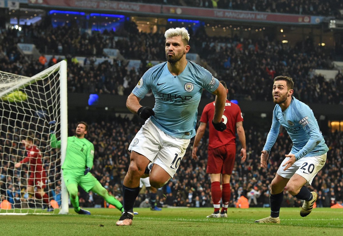 Globl_Football's tweet photo. Sergio Aguero, blonde hair, big 6, title race. That’s all you really need to know https://t.co/Q3W9CgOwRL
