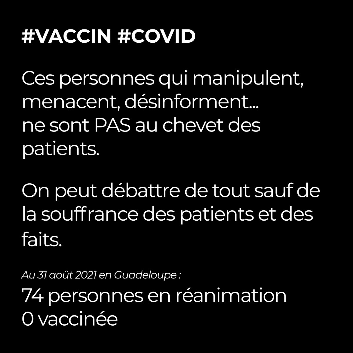 ars_guadeloupe's tweet photo. 💉🛡 𝐋𝐚 𝐯𝐚𝐜𝐜𝐢𝐧𝐚𝐭𝐢𝐨𝐧 𝐞𝐬𝐭 𝐥𝐚 𝐬𝐞𝐮𝐥𝐞 𝐚𝐫𝐦𝐞 𝐞𝐟𝐟𝐢𝐜𝐚𝐜𝐞 pour lutter contre ce terrible virus.
👩🏾‍⚕️ Pour prendre une décision éclairée concernant #votre #santé, discutez-en avec votre médecin. 

#StopFakeNews #StopInfox https://t.co/5VR4WLscue