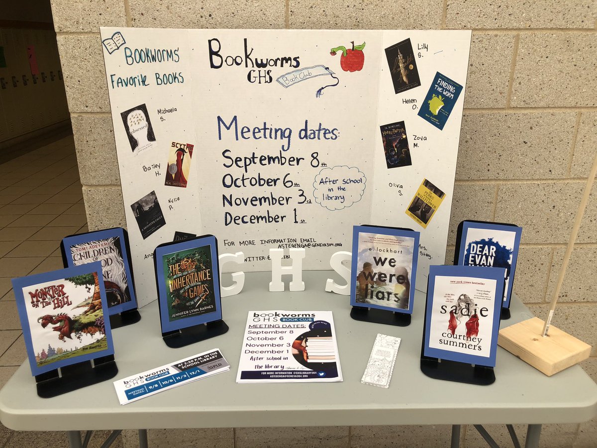 GHSLibrary304's tweet image. Check out the Bookworms table during the activity fair! The members did a great job.