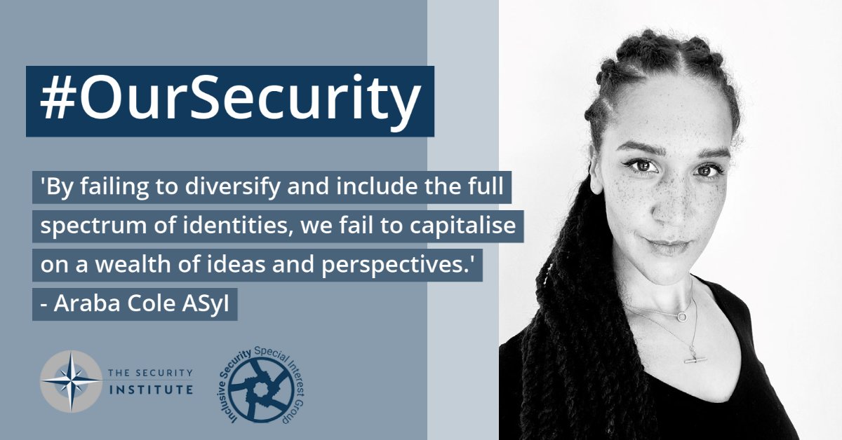 SyInstitute's tweet photo. Our Inclusion and Diversity Questionnaire tis still open to the whole security sector. You can complete here: https://t.co/eVT8IqOsqp
The Inclusive Security SIG's #OurSecurity campaign continues this week with Araba Cole ASyI's story: https://t.co/xDTF0X2zjZ https://t.co/rxoupbHgp9