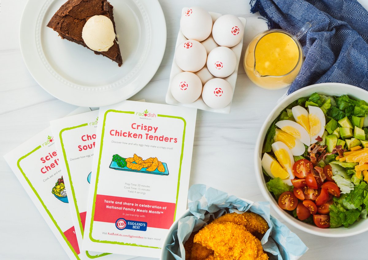 EgglandsBest's tweet photo. It’s National Family Meals Month. We’ve teamed up with @RaddishKids, the leading kids culinary subscription kit, to release a free digital version of their popular “Eggscellent Experiments” #2021EBBetterFamilyMeals #raddishkids #radkidscook https://t.co/LmY1XmcNZn
