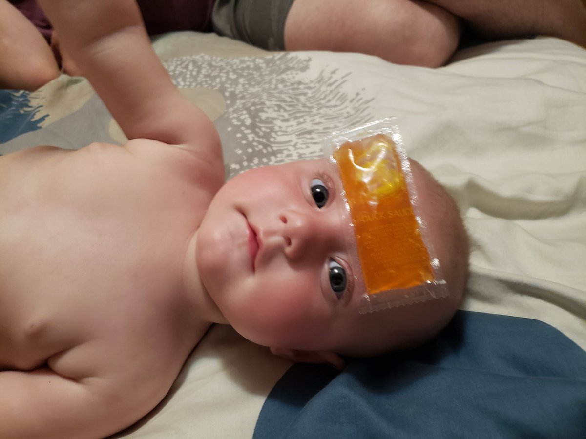 She is 6 months old. Her favorite toy is a packet of duck sauce.

She would not exist if I didn't have access to safe, affordable abortion.

#AbortionIsHealthcare #AbbottFailedTexas #prochoicemom