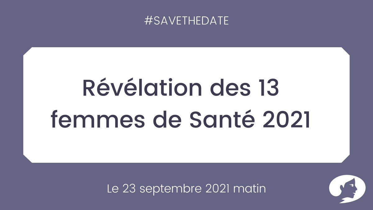 🗓 23/09, l'événement que vous attendez toutes/ tous : la révélation des 13 #femmesdesante 2021 ! 🎉🤩   

L'occasion de découvrir le film de présentation de ces femmes exceptionnelles ayant toutes développé une initiative de Santé utile/ humaine. 
👉🏽 lnkd.in/dFZpyQh