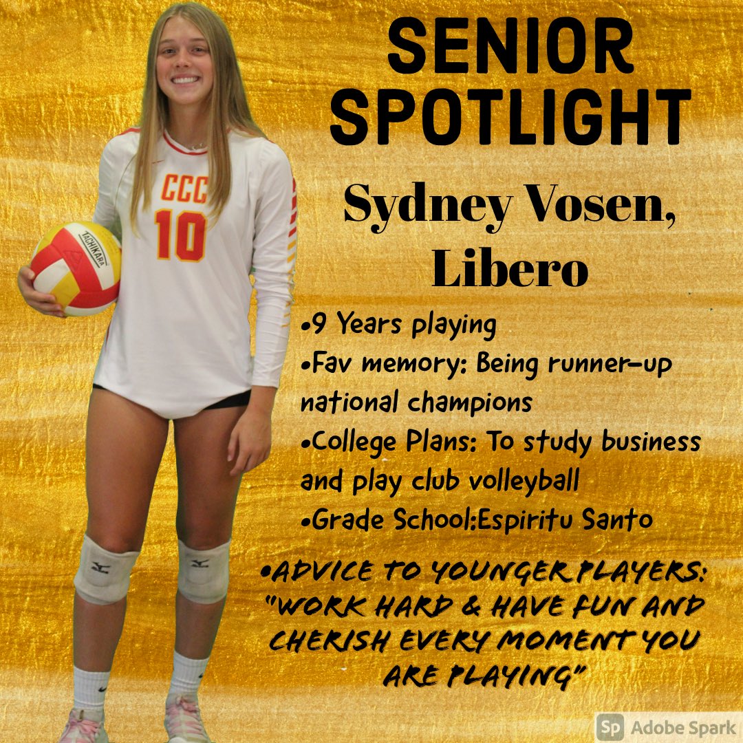 CCCVolleyball's tweet photo. ⭐️Senior Spotlight⭐️ @SydneyVosen #nextstopstates @CCCMarauders @ESCSchool https://t.co/MohmEycgux