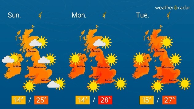 WeatherRadar_UK's tweet image. We hope you haven't put your summer clothes away just yet as temperatures are set to rise from Sunday 🌡️🌞!!

#weatherandradar #hot #summerisback