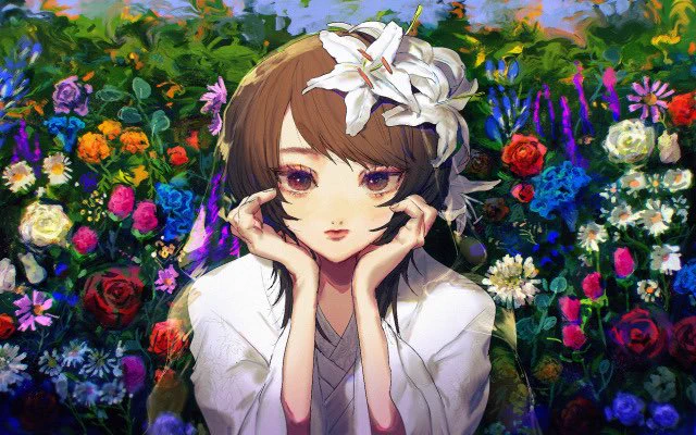 お花がたくさん描いてある絵っていいよね 