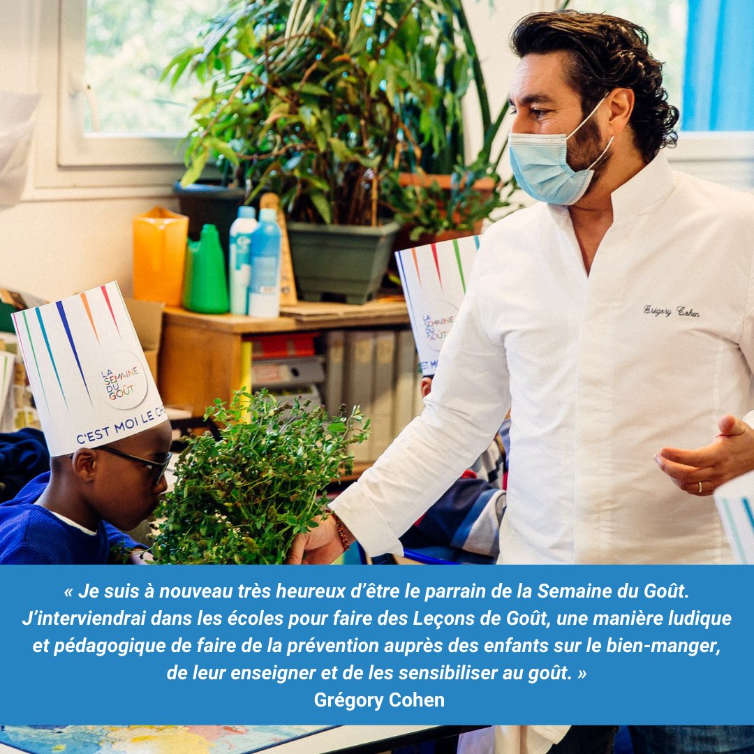 LA SEMAINE DU GOUT® (@semainedugout) on Twitter photo Cette année encore, nous avons le plaisir de vous annoncer que Grégory Cohen, chef aux multiples facettes, sera le parrain de la Semaine du Goût 2021 !✨ Cette année encore, nous avons le plaisir de vous annoncer que Grégory Cohen, chef aux multiples facettes, sera le parrain de la Semaine du Goût 2021 !✨