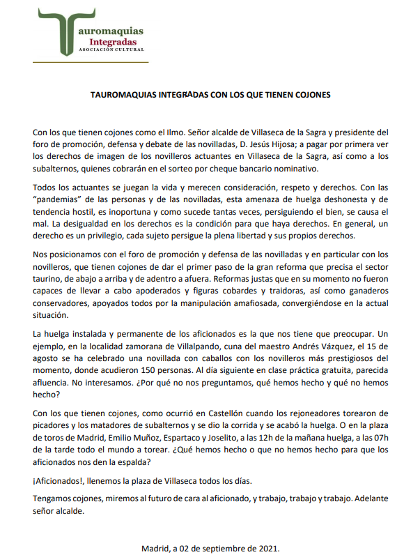 TauroInteBatan's tweet photo. Estamos con los que tienen cojones de dar el primer paso de la gran reforma necesaria.

Abrir la imagen👇para leerlo correctamente.
@ElMundoToros @esRadio @tpt_tv @elpais_toros @CharoABCToros @ABCdeToros @zabaladelaserna https://t.co/6cFpZ0Wu70