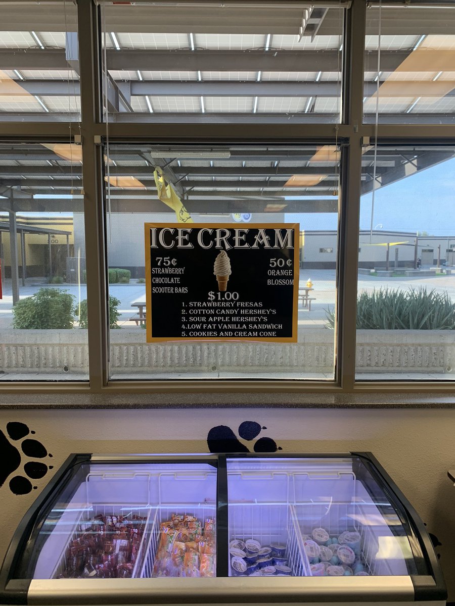 The high is 95 today bulldogs…treat yourself to some Dawg Shack frozen treats #yourlocalsnackshack 🍦🐾