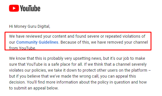 Money Guru Digital (@moneygurudigi) on Twitter photo Hi <a href="/YouTube/">YouTube</a> <a href="/YouTubeIndia/">YouTube India</a> <a href="/YTCreatorsIndia/">YouTube Creators India</a>
Our channel has been terminate for streaming harmful and dangerous content.
This seems like a mistake Please reinstate the channel asap, we are not making anything harmful and dangerous content our videos are educational videos Hi <a href="/YouTube/">YouTube</a> <a href="/YouTubeIndia/">YouTube India</a> <a href="/YTCreatorsIndia/">YouTube Creators India</a>
Our channel has been terminate for streaming harmful and dangerous content.
This seems like a mistake Please reinstate the channel asap, we are not making anything harmful and dangerous content our videos are educational videos