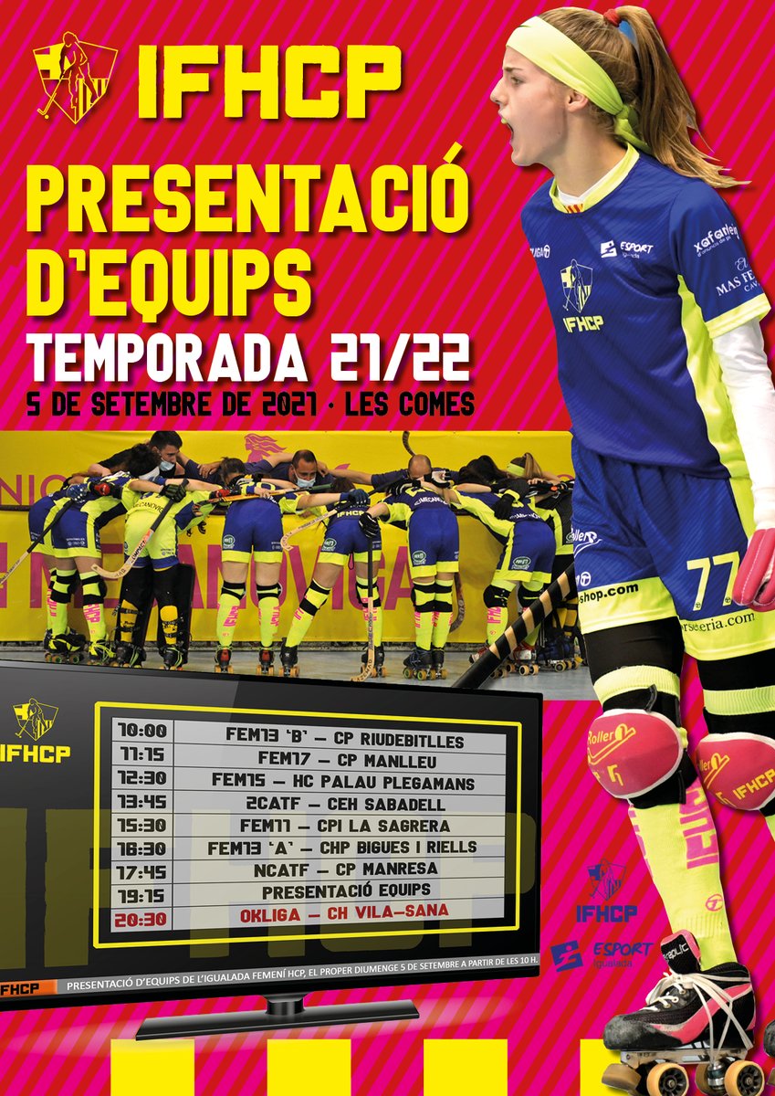🔵🟡IFHCP | PRESENTACIÓ TEMPORADA 21/22 🔥🔥

🗓️ Diumenge, 5 de setembre
🕰️ De 10 🌞 a les 10🌛
📍 Les Comes

igualadafhcp.cat/ca/blog/presen…

#Igualada #IFHCPower #OkLigaF #IFHCP #JuntesArribaremMésLluny #EquipiValors #EquipiFutur #ThoEstàsPerdent #EsportFemení