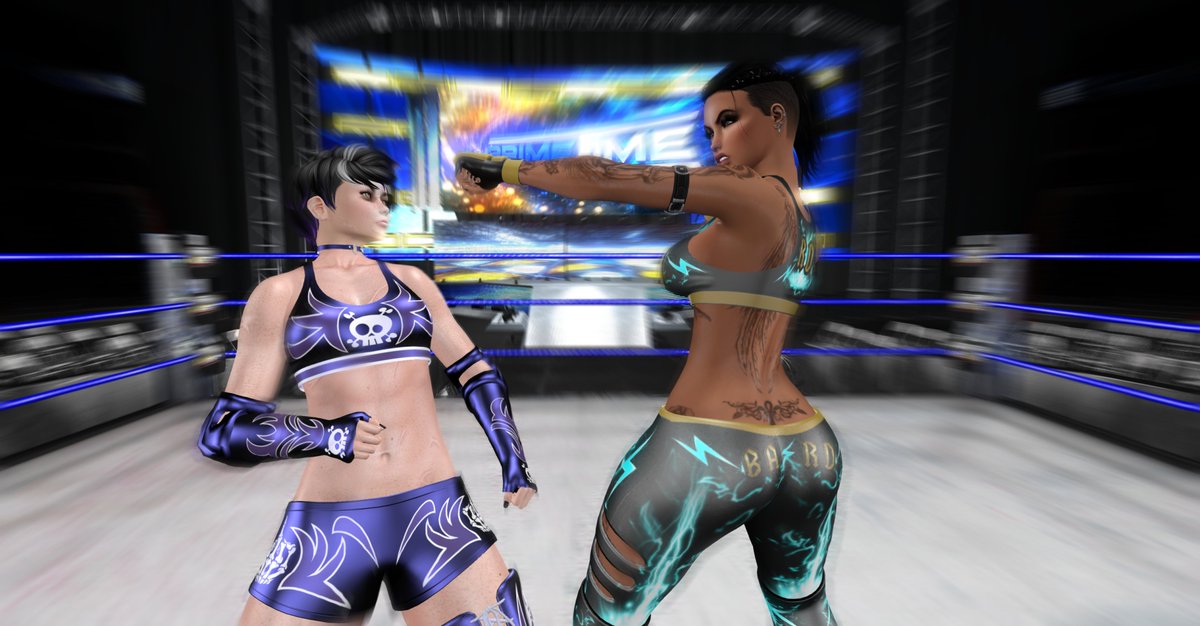 BadAppleTracy's tweet image. Just got this snap of me and @DuneVwe going toe to toe a couple nights ago on #Primetime! It was a dead even fight until the very end but I managed to put the Blackout Artist down with my #DividebyZero. Can&apos;t wait to catch #Edge tomorrow night @vwewrestling 
#SpoilYouSoon