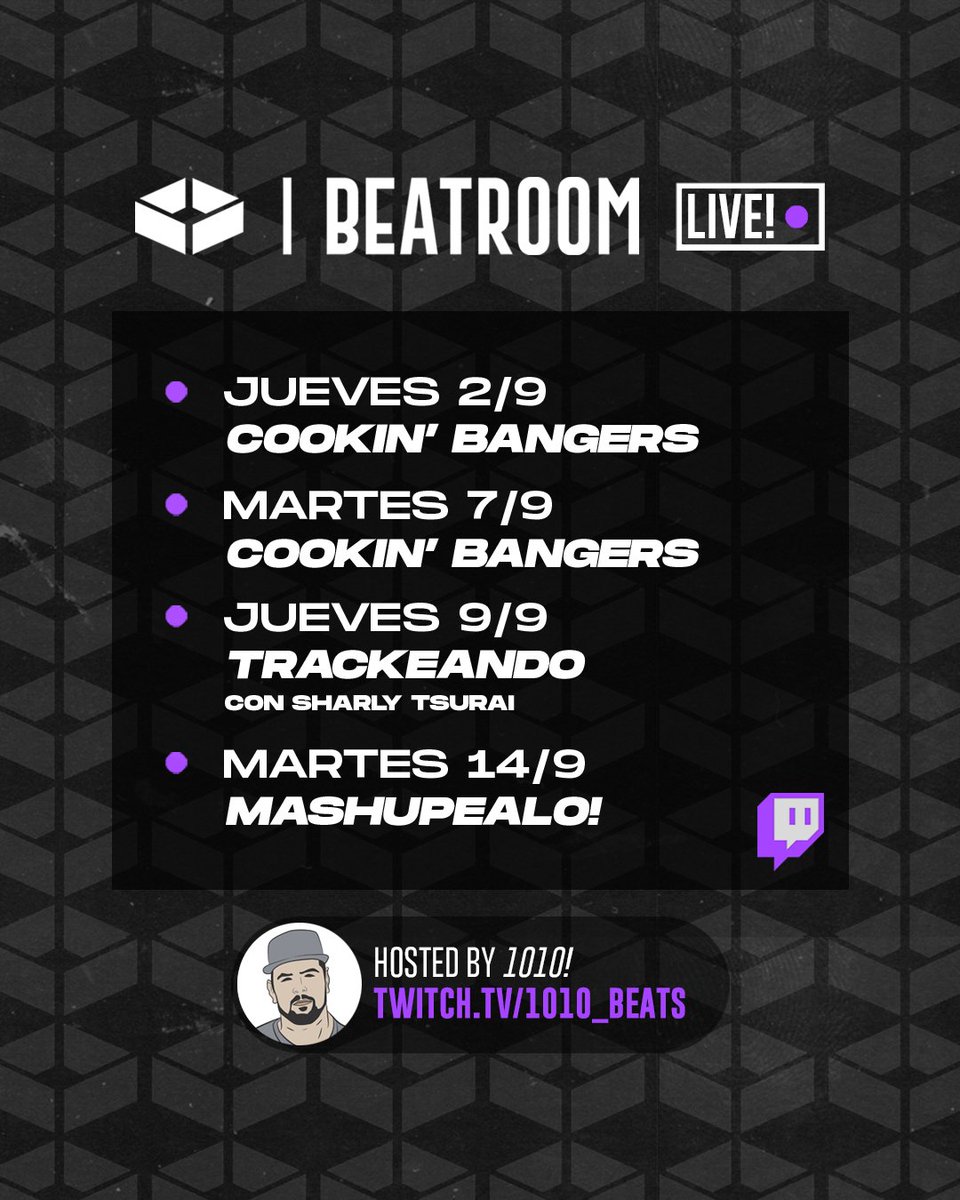 Hoy arrancamos SEPTIEMBRE en <a href="/TwitchES/">Twitch ES</a>: twitch.tv/1010_beats 🎤 Hosted by <a href="/1010_producer/">1010!</a>