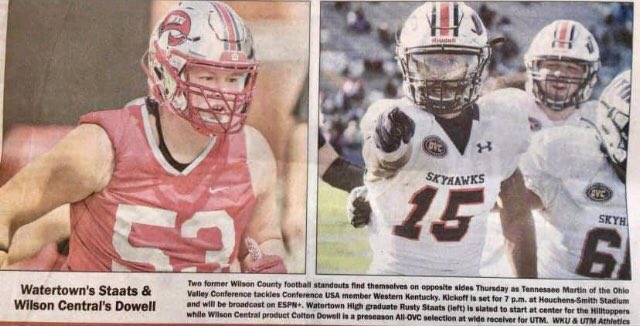 OnTopAthletics's tweet photo. OTA College in action tonight @RStaats_53 and @ColtonDowell2 good luck guys #WilsonCountyMade @TBSports5 @RN_JK808 @d1highlights @PurpleTigersFB @WilsonCentralFB @thompsmd23 @MISTA_10 #STHUAW https://t.co/rYpiNuQ8Tj