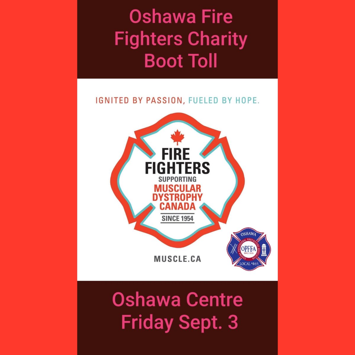 iafflocal465's tweet photo. Tomorrow we return to the @OshawaCentre for the annual Boot Toll in support of @MD_Canada & other local charities. We look forward to seeing everyone as you drop whatever you can donate into a #firefighterboot.
#filltheboot
@opffa @IAFFCanada @iaff13th @OshawaFire @oshawacity https://t.co/sJ9DPKM2qo