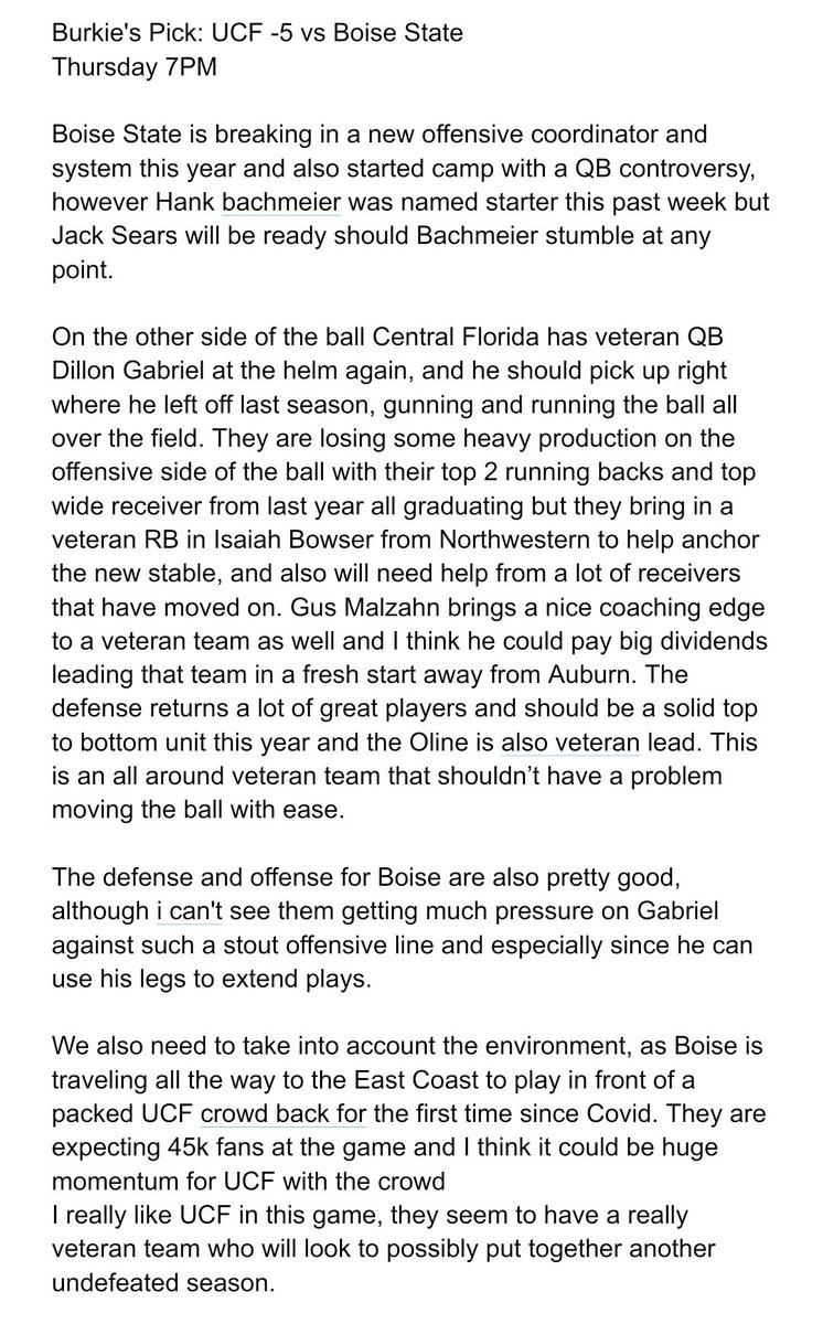 DoublePodcast's tweet photo. UCF -5 over Boise St
#UCF #Boise #CollegeFootball https://t.co/s9cJTdZ4ai