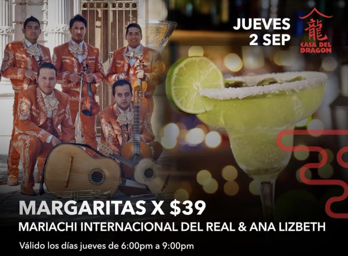 Queremos iniciar con un mood muy mexicano, acompañanos hoy con nuestro ya conocido #JuevesdeMariachi.🎻💃🇲🇽🥃

Asegura tu lugar al 614 423 1201