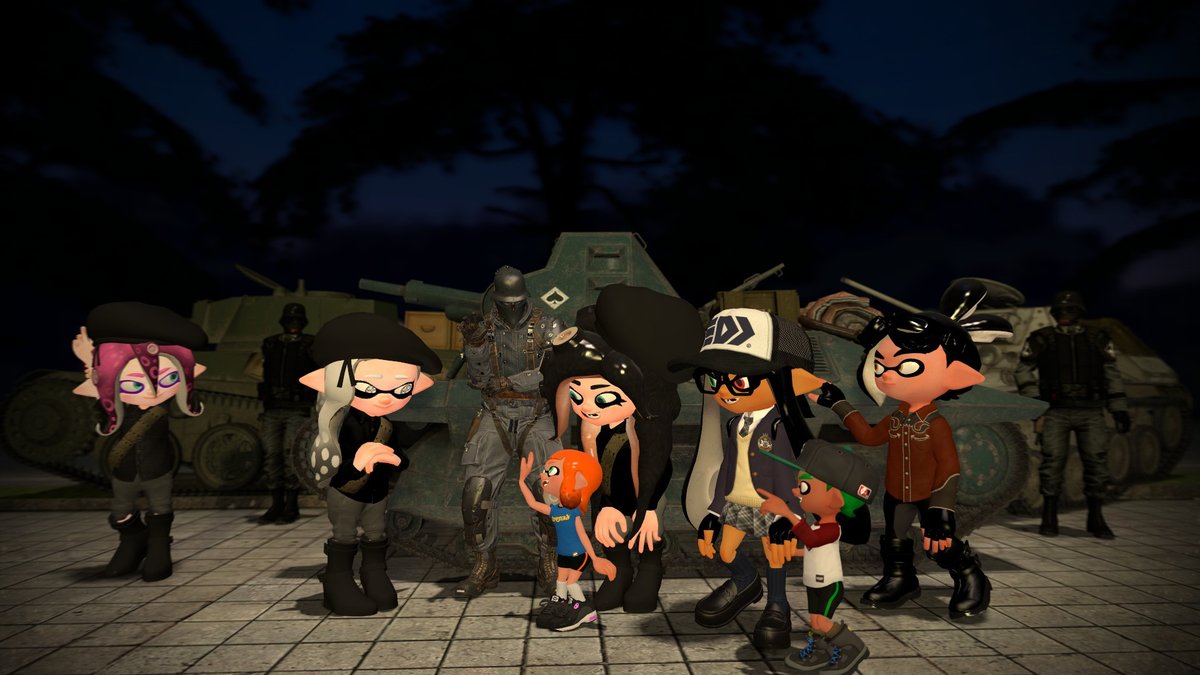 makeooooh's tweet image. Late night meeting with the convoy #Garrymod #Splatoon #Splatoon2