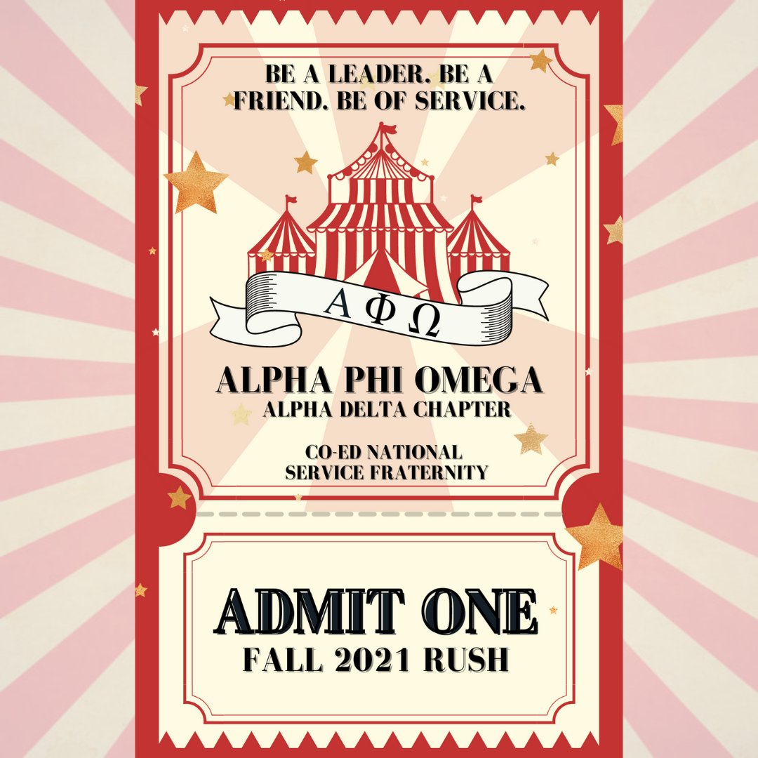 APOSDSU's tweet photo. COME ALONG FOR THE RIDE! 🎟 Alpha Delta Chapter is excited to announce that we are holding our Fall 2021 Rush starting 9/7! Our new member program welcomes all SDSU students of any age or major. We hope to see you all there! ❤️ https://t.co/HKFaZcciWz