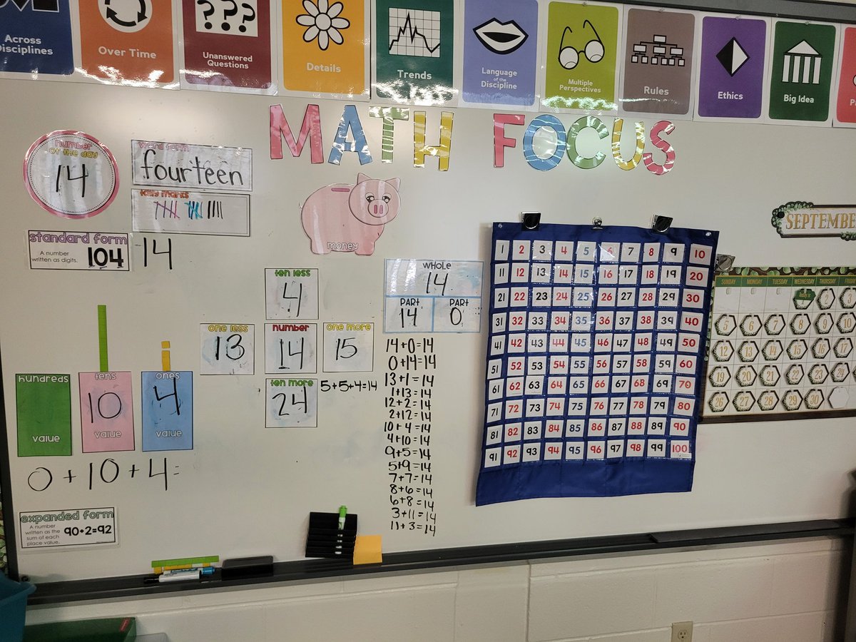 FirstToFourth's tweet photo. The math love is real with @JHaleyBulldogs first grade, especially when we do our number of the day representations! Their fav is composing and decomposing the number and recognizing fact families/turnaround facts! (Peep that triple addend equation!) #iteachirving https://t.co/ZJgz96cOgt