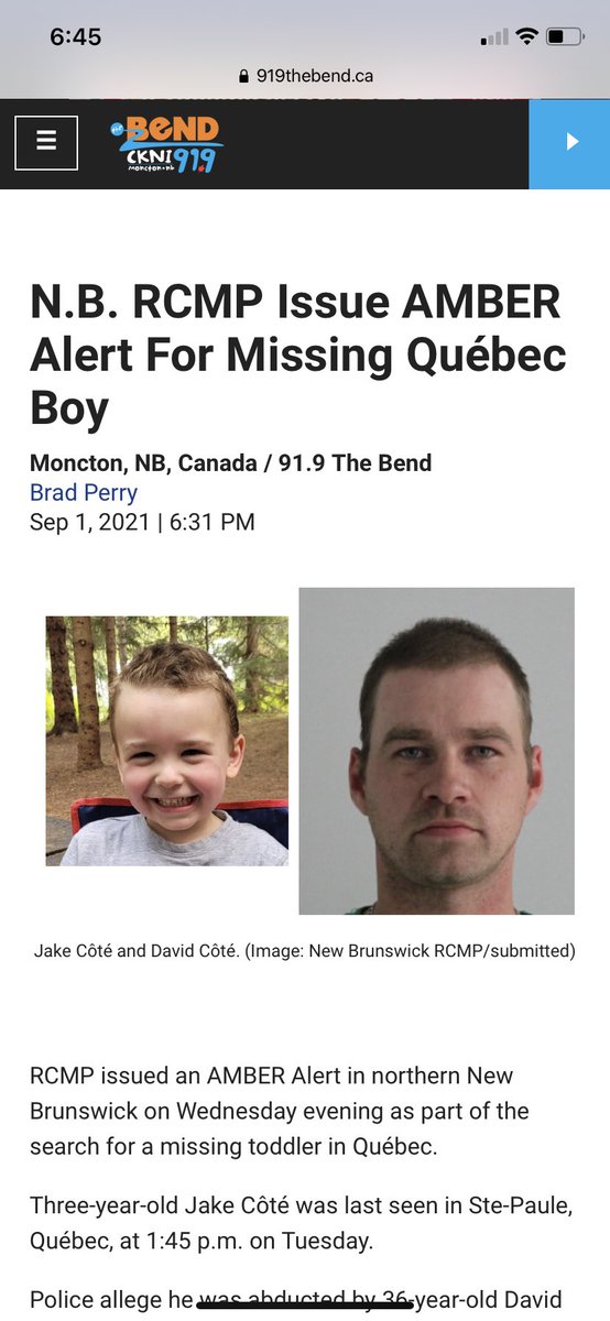 ReneComeau's tweet photo. Just got this amber alert on my phone! Scared the crap out of me. Hope they find this poor boy. Keep your eye out!! #AMBERAlert #JakeCote https://t.co/ri7uIkGR6F