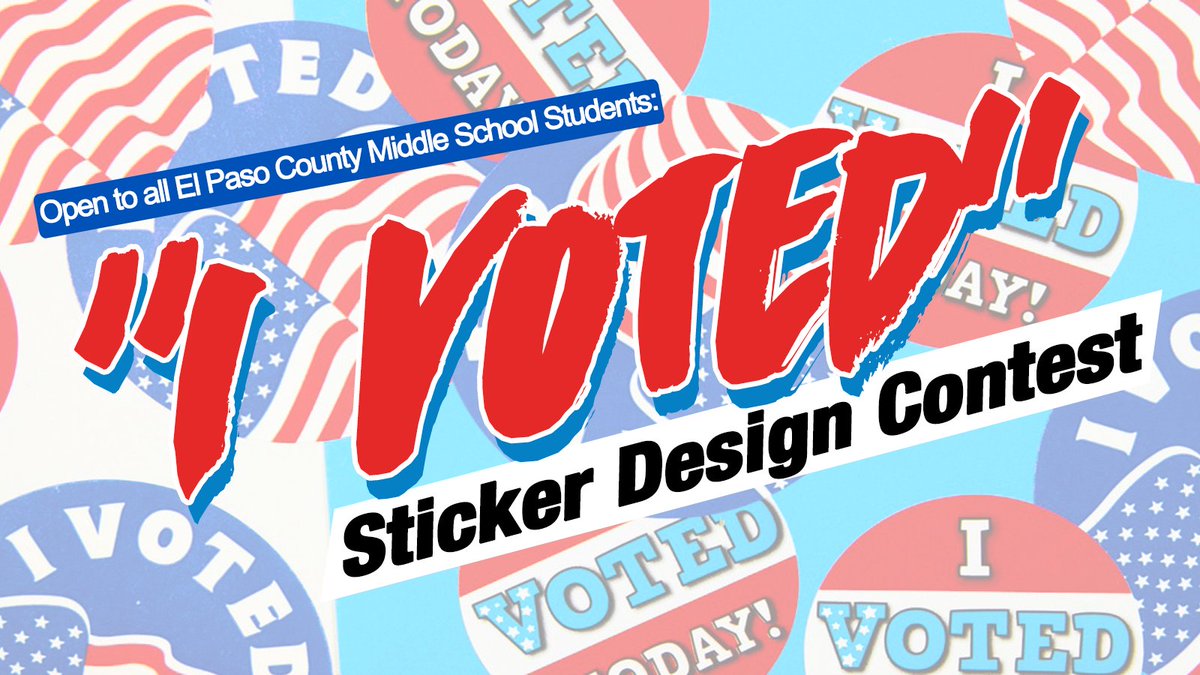 📢Attention El Paso County middle school students!

We want you to design our next "I Voted" sticker. Learn more: epcountyvotes.com/news_articles/…

<a href="/_AnthonyISD/">Anthony ISD Wildcats 🍎</a> <a href="/CanutilloISD/">Canutillo ISD</a> <a href="/ClintISD/">Clint ISD</a> <a href="/EPISDLive/">EPISD Live</a> @FISD_Wildcats <a href="/SanElizarioISD/">San Elizario ISD</a> <a href="/SocorroISD/">Socorro ISD</a> <a href="/TornilloISD/">Tornillo I.S.D.</a> <a href="/YsletaISD/">Ysleta ISD</a>