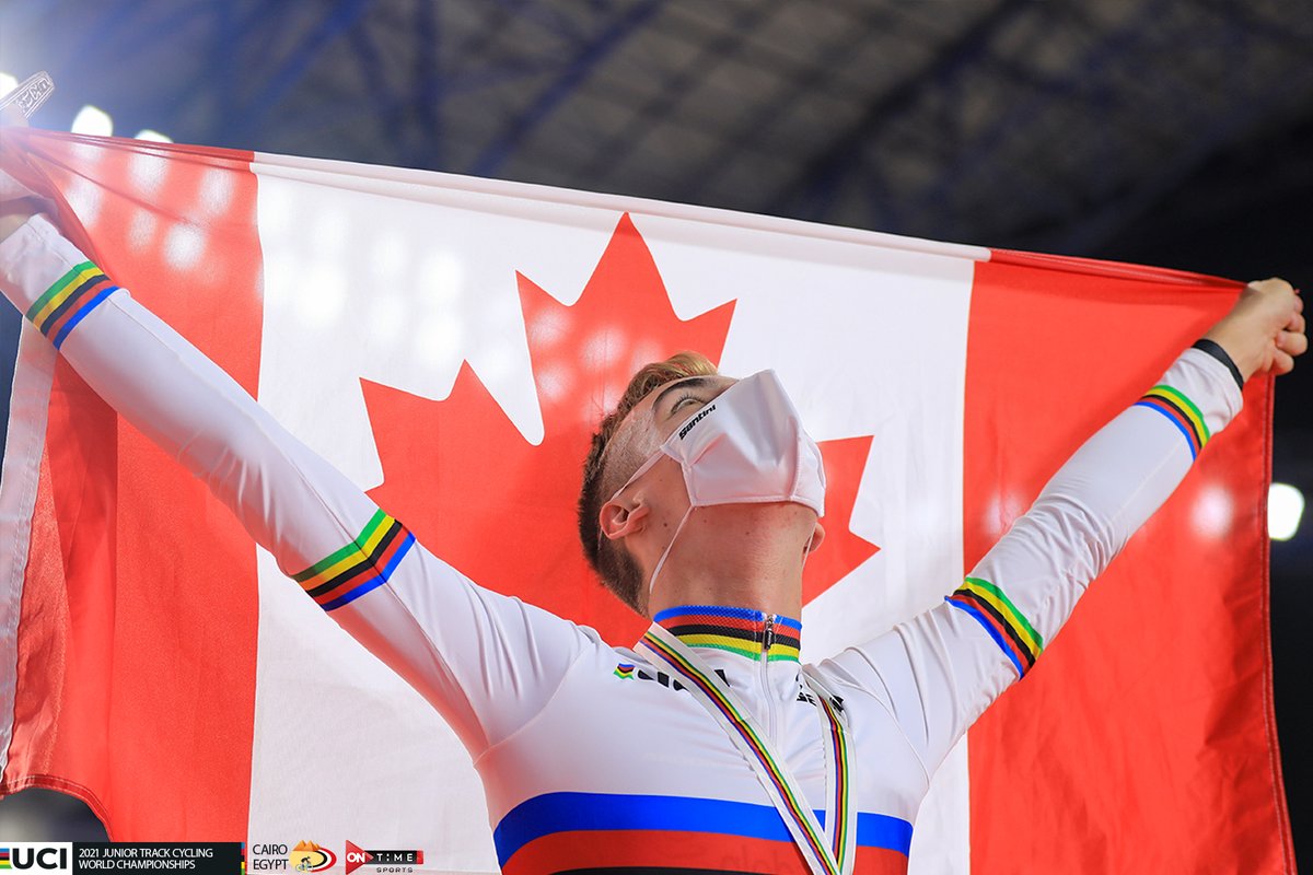 When red &amp; white turns GOLD! 🇨🇦🥇

#CAIRO2021 #UCI