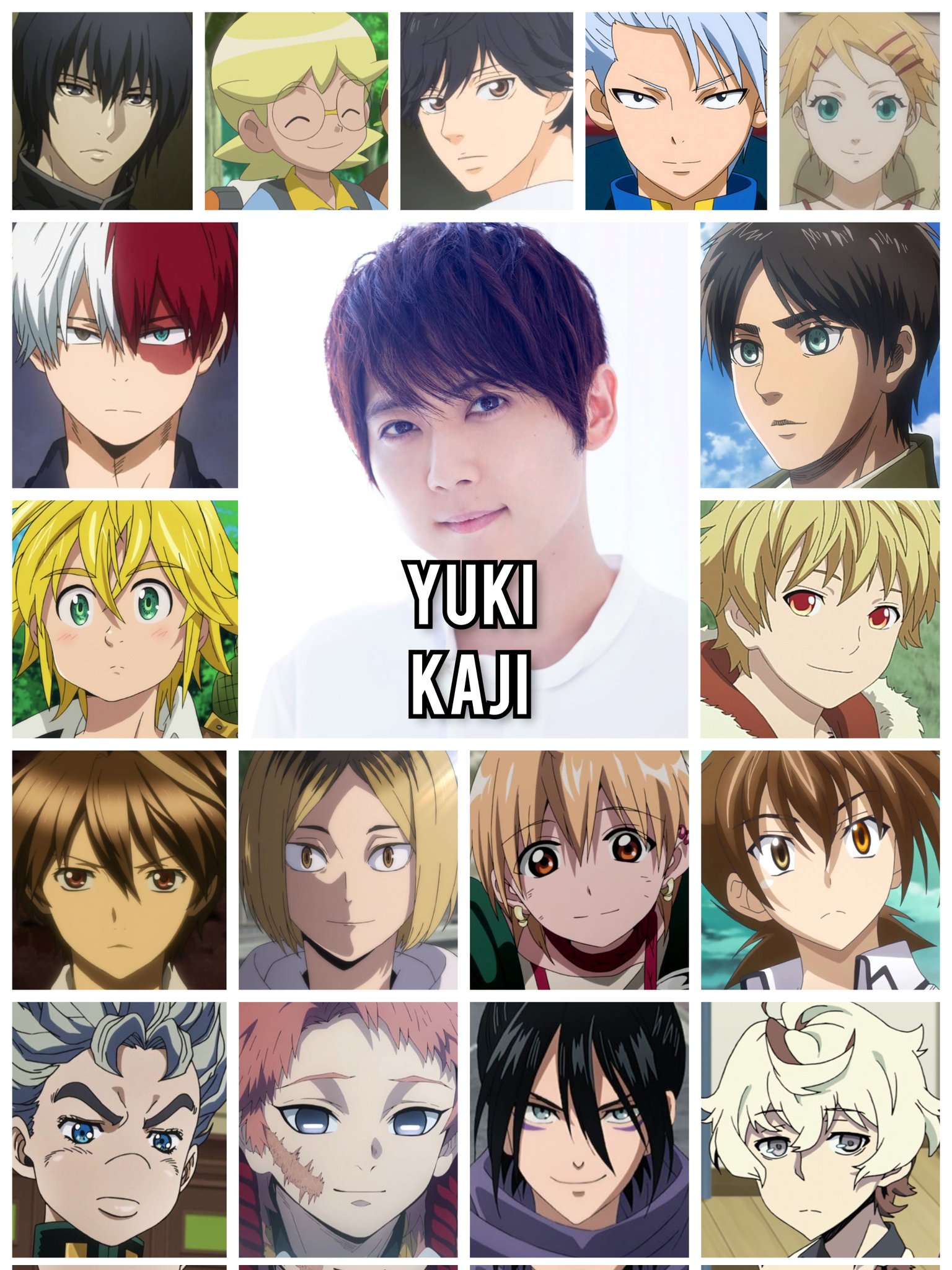 Personagens Com os Mesmos Dubladores! on X: Aproveitando que hoje é o  aniversário deste incrível homem, aqui alguns dos papéis do sensacional  seiyuu Yuki Kaji! Yuki é conhecido por dublar o Shoto