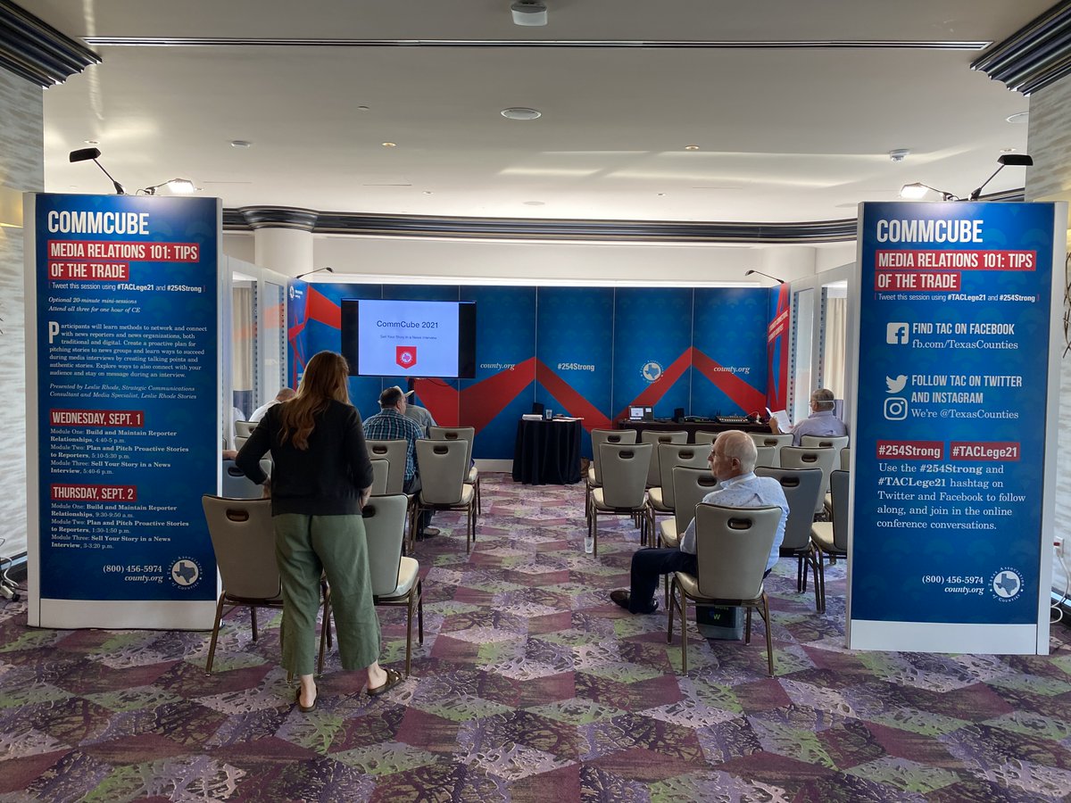 Leslie_Rhode's tweet photo. Getting BACK TO THE BASICS with Media Training 101 at @TexasCounties Legislative Conference in Austin. County leaders taking the time to work on better ways to communicate with those they serve. #254Strong #TACLege21 https://t.co/aalhNM4hKD