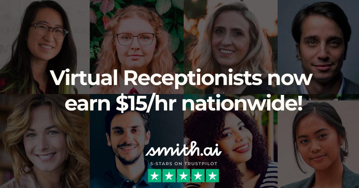 *Extremely proud* to share the news that <a href="/smithdotai/">Smith.ai</a> has raised starting pay nationwide for our virtual receptionists to $15/hr! Full story here: smith.ai/blog/smith-ai-…