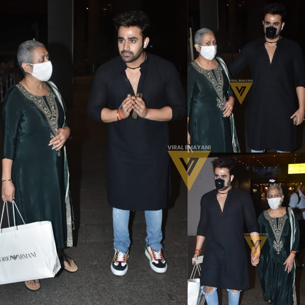viralbhayani77's tweet photo. #PearlVPuri arrives at Mumbai Airport with his Mom 📸✈️ @pearlvpuri @viralbhayani77 https://t.co/kt6JccpuFV