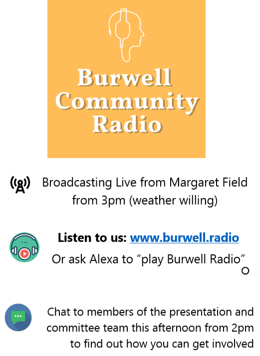 Come and see us from 2pm at Margaret Field at the Burwell Family Day Festival, where our presenters and committee members will be able to tell you more about who we are, what we do, and how you can get involved!