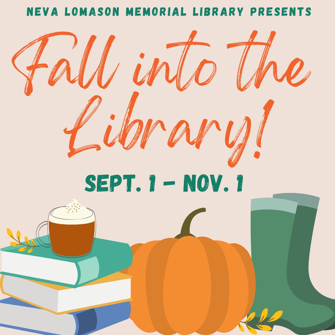 NLMLibrary's tweet photo. Summer was a trip... Fall into the coziest of seasonal situations with the Neva Lomason Memorial Library's Beanstack Challenge. Use this link to begin: https://t.co/lRHyU65GGY
#fall #fallintothelibrary #nlmlibrary #library #carrollton #altogethercozy https://t.co/bZHgrqs0M2