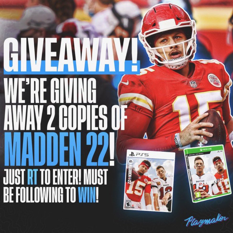 GIVEAWAY: We’re giving away 2 copies of Madden 22! 🎮

Just RT to enter. 🔥 Winners chosen on the 1st NFL Sunday ✅ Must be following to win.