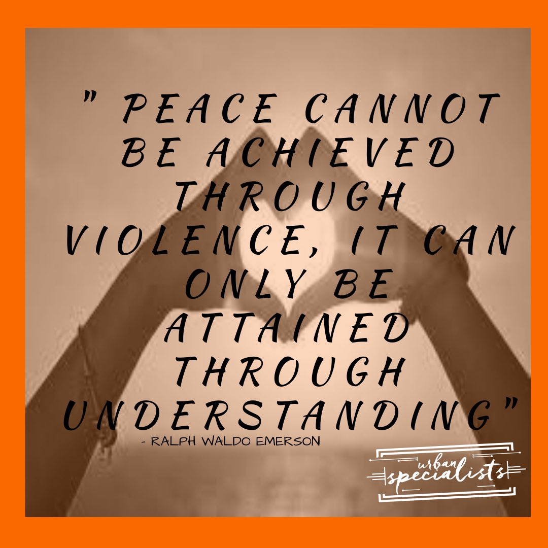 The answer to violence is peace! 
The answer to peace is understanding! 
View the big picture and understand why people act the way they do! 

#urbanspecialists #community #peace #love #change #urban #stopviolence