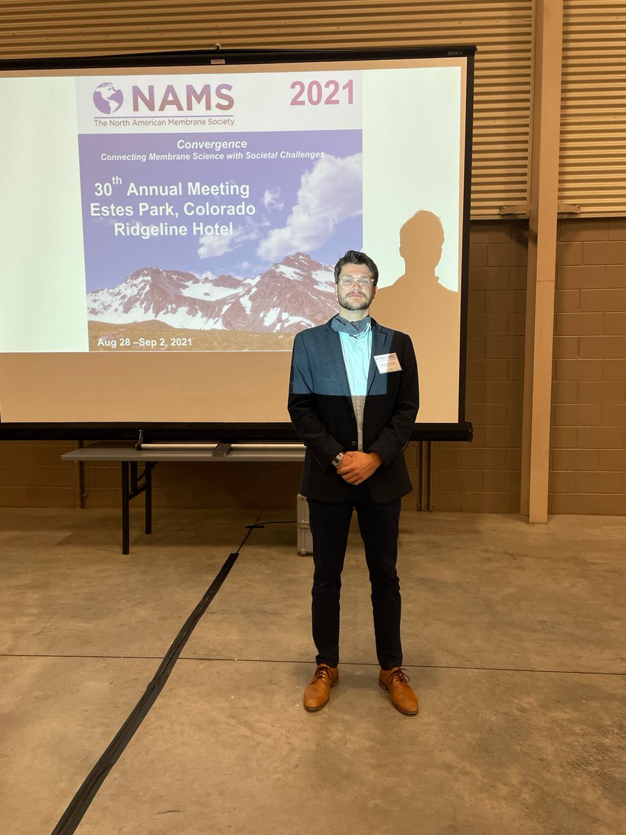 M_WET_Center's tweet photo. Congratulations Alec Bridge, @TexasChE @CockrellSchool graduate student from @BennyFreeman13 and Brennecke Lab, for winning 1st place in @NAMS2021 Poster Awards in Session C:  Gas Separation! https://t.co/r3Sgytz4uW