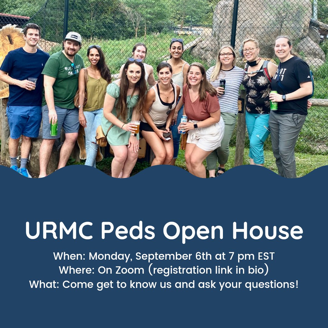 The URMC Peds program is having a Zoom Open House on Monday! (September 6th, 7 pm). Prospective applicants - sign up using this link!
urmc.zoom.us/meeting/regist…