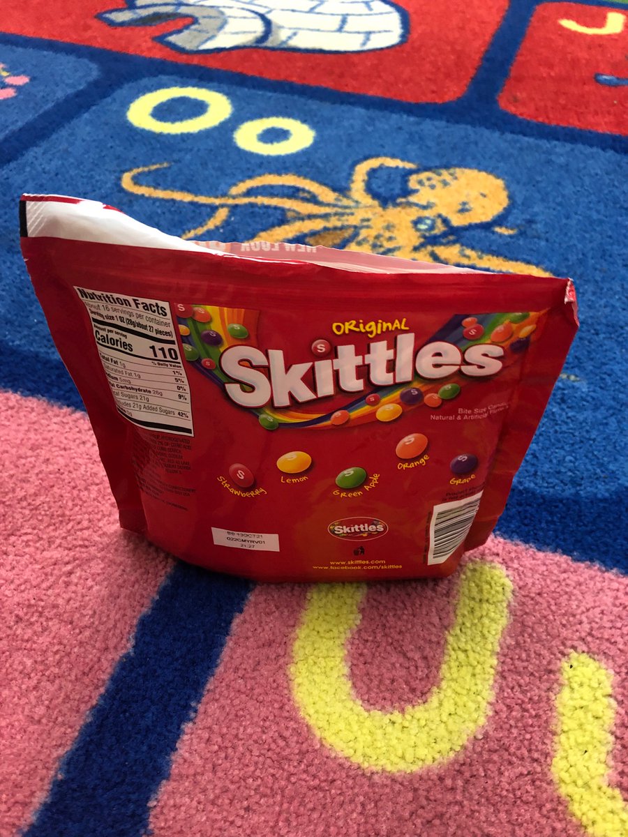 Dear <a href="/Skittles/">SKITTLES</a>, 
I love giving treats to my kindergarten kiddos in class. While handing them out today, I looked in and found one BLUE skittle. 💙
We must be one special class! 🌈 Maybe next bag I’ll find a pot of gold in the bag! 🌟