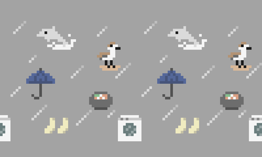 spriteIyso's tweet photo. hey september, and the rain that you bring along #pixelart #calendar #rainproofing https://t.co/Ax65zLnUk2