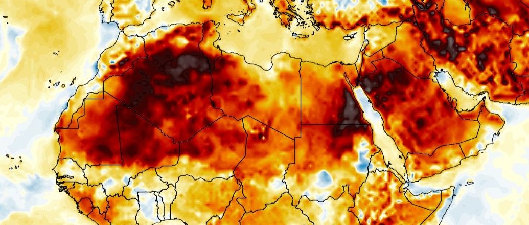 Grosse chaleur en ce début septembre en Afrique du Nord : 48.2°C en #Algérie 47.7°C en #Egypte, très près des records nationaux pour septembre. 