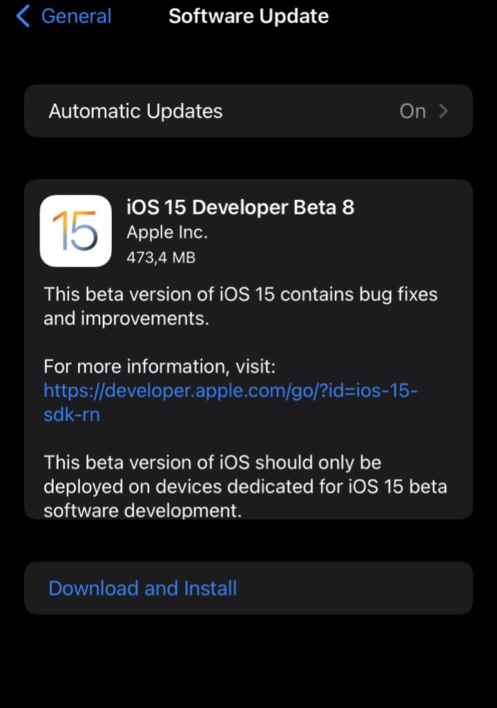 Twomedouble's tweet image. #ios15beta8 is out