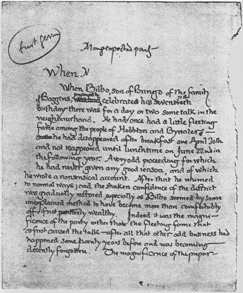 Las primeras palabras que #Tolkien escribió de #ElSeñorDeLosAnillos se conservan en un manuscrito de 1937. En primer lugar, escribió "Cuando N". Sin embargo, se detuvo antes de completar el trazo final y escribió en su lugar "Cuando Bilbo ..."
#Tolkien #DOTD 1973